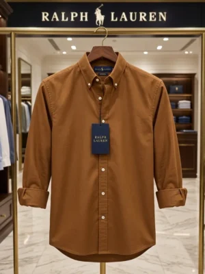 Drezola Original Ralph Lauren Solid Brown Shirt | Cotton Casual Shirt