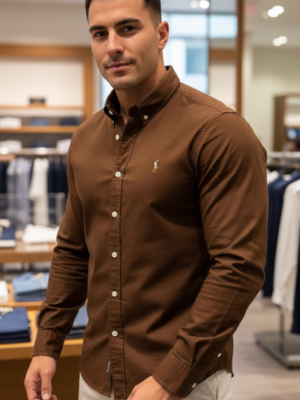 Drezola Premium Style Shirt Classic Brown Oxford Shirt